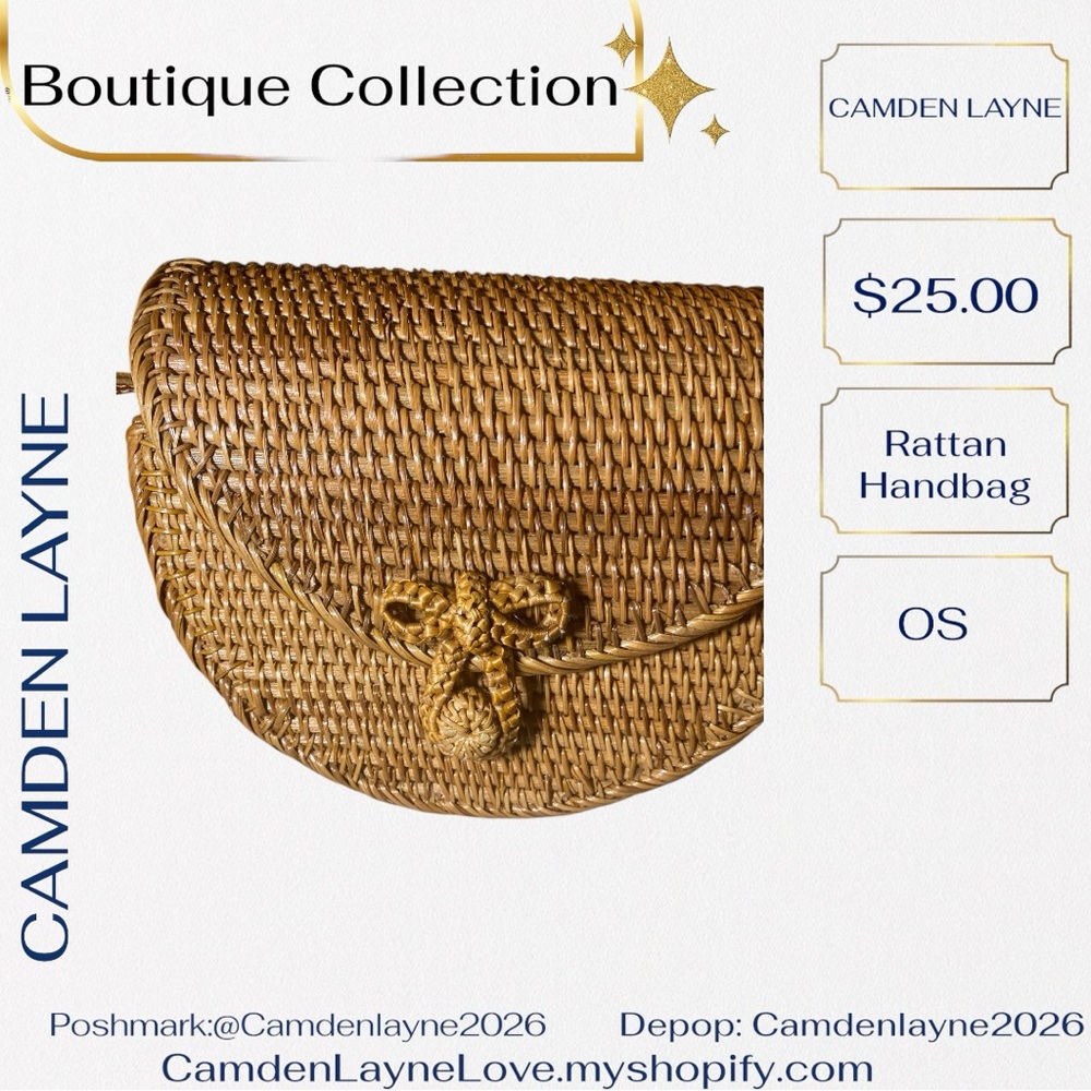 Camden Layne Rattan Crossbody Bag - Natural Tan - Picture 5 of 6